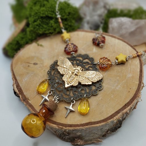 Collier unique "élixir des ombres" – bijou d'art sorcier en édition unique