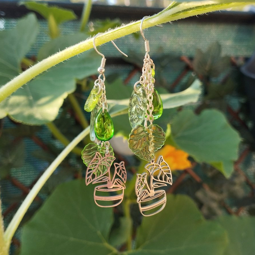 Boucles d’oreilles « esprit monstera »