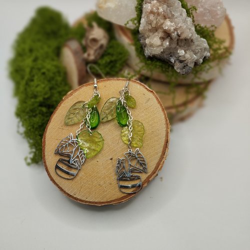 Boucles d’oreilles « esprit monstera »