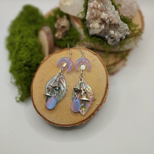 Boucles d’oreilles « spores de lune »