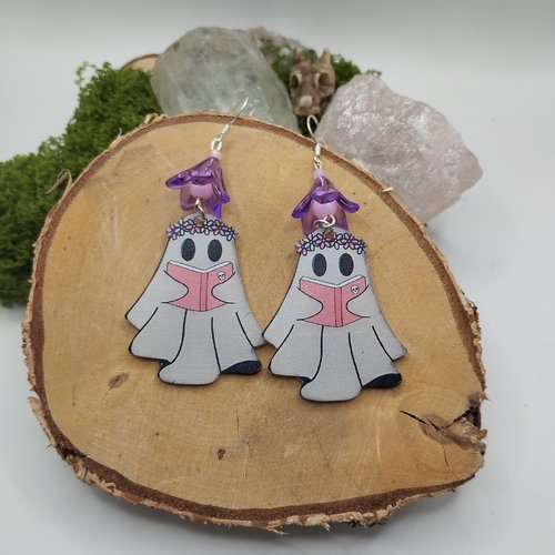 Boucles d’oreilles fantômes lecteurs – esprit kawaii et original