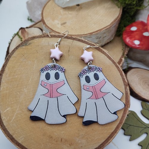 Boucles d’oreilles fantômes lecteurs – esprit kawaii et original
