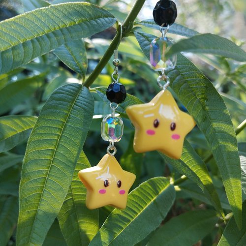 Boucles d'oreilles étoile d'invisibilité | bijou geek fantasy inspiré des jeux vidéo