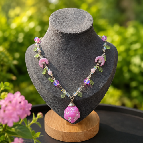 Collier d20 rose des rêves sylvestres