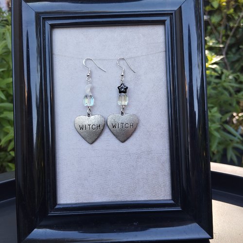Boucles d’oreilles cœur de sorcière