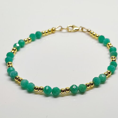 Bracelet amazonite facettée 4 mm en gold filled 14k
