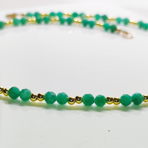 Collier en amazonite facettée sur gold filled