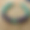 Bracelet en pierre de lapis lazuli et amazonite breloque chat en gold filled 14k,
