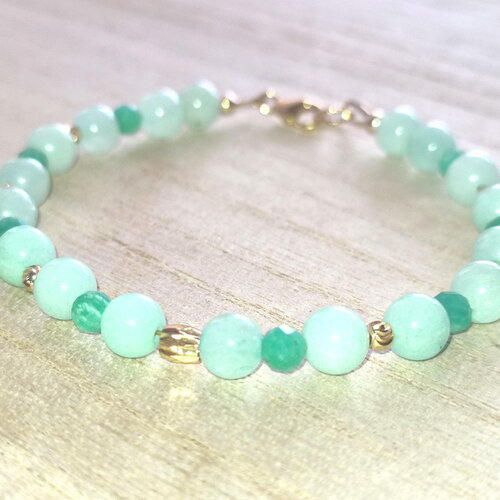 Bracelet en perles d' amazonite sur gold filled