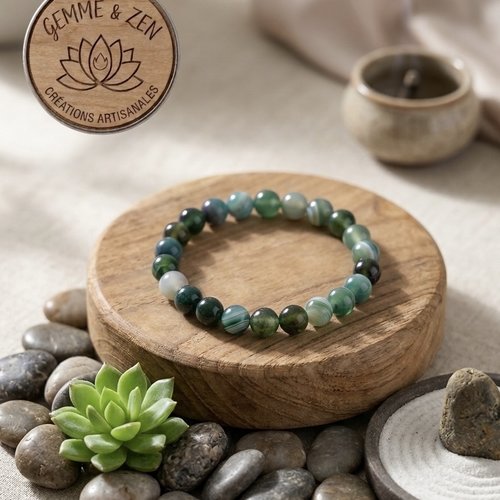 Bracelet en agate verte qualité aaa – harmonie naturelle et sérénité