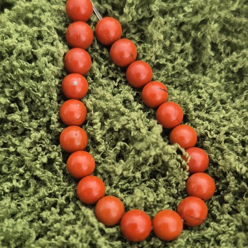 Perle en jaspe rouge 6 mm d’afrique du sud – qualité a