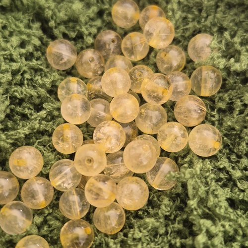 Perle en cristal de roche rutile 6 mm du brésil – qualité a – ronde polie
