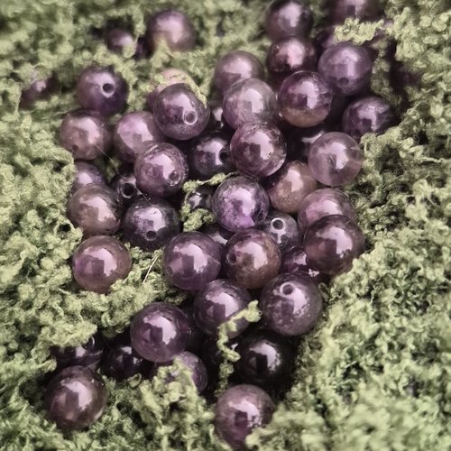 Perles en améthyste 6 mm de zambie – qualité a – rondes polies