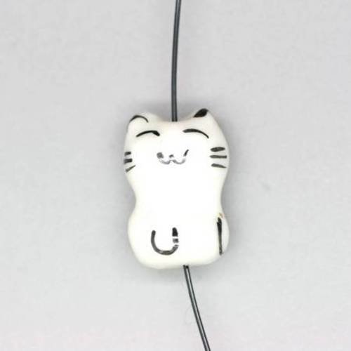  perle chaton blanc 17x12 mm x 1 