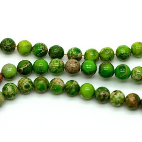 Perle jaspe vert 6 mm x 4 