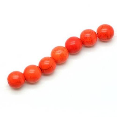  perle ronde howlite orange 10 mm x 5 