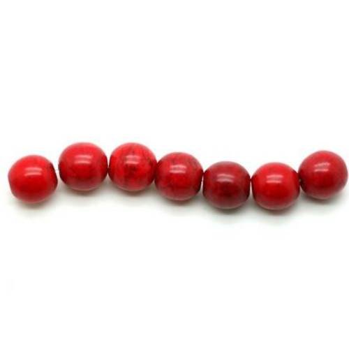  perle ronde howlite rouge 10 mm x 5 