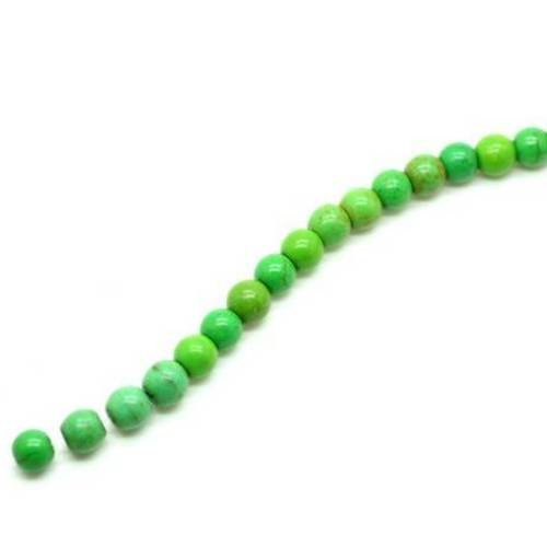Perle ronde howlite vert  6 mm x 20 