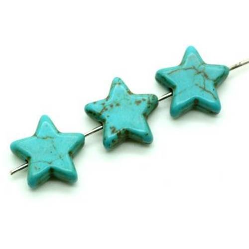  perle étoile en howlite turquoise 12 mm x 8 