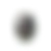  ovale plate 18x13 mm noir/argenté x 1 
