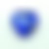  perle cœur 16 mm bleu/argenté x 1 