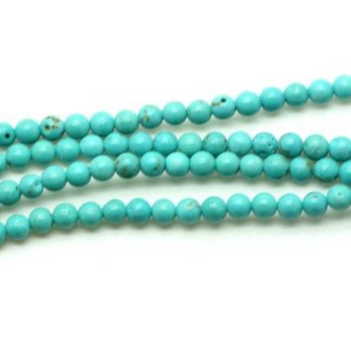  perle ronde howlite turquoise 4 mm x 20 