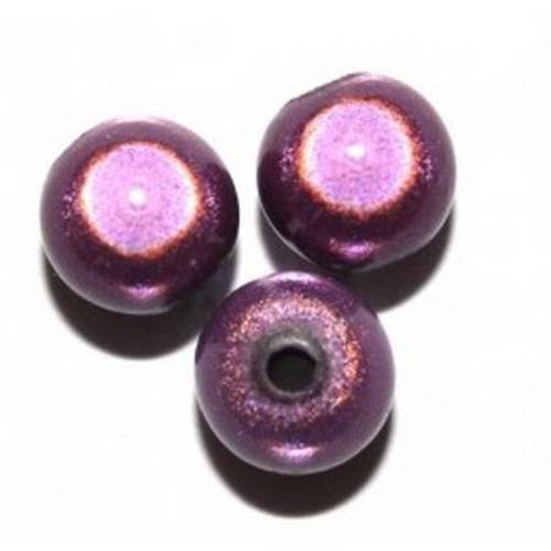 Perles magiques ronde 10 mm violette x 10 