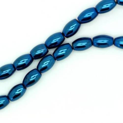  perle hématite olive bleu marine 6x4 mm x 10 