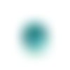  perle en verre ronde 14 mm bleu/argenté  x 1 