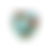  perle cœur 20 mm multicolor/argenté x 1 