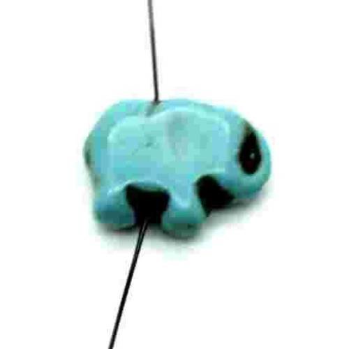  perle éléphant en howlite turquoise 14x11 mm x 3 