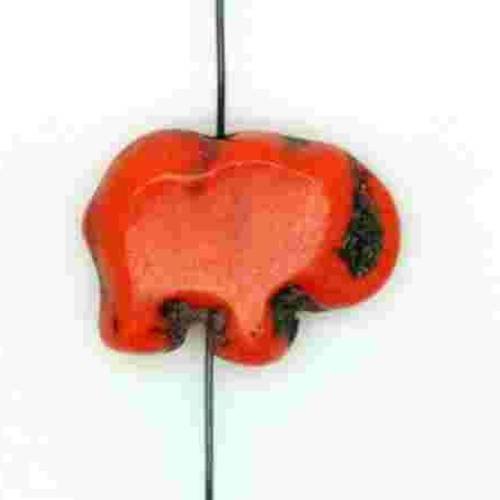  perle éléphant en howlite orange 14x11 mm x 3 