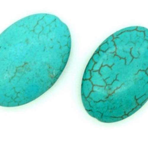 Howlite turquoise olive plate 24x18 mm x 4 