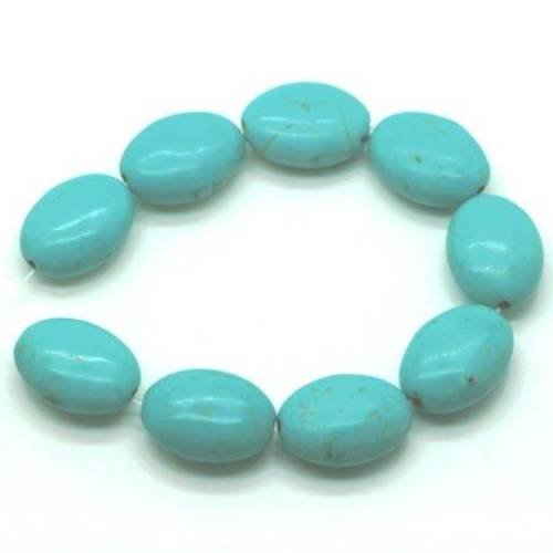 Howlite turquoise olive plate 16x12 mm x 6 