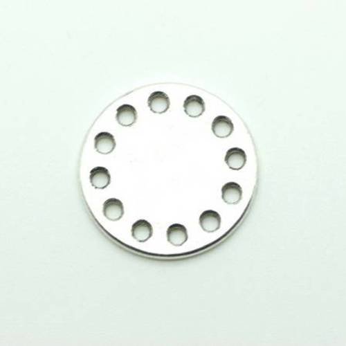  breloque connecteur rondelle 22 mm argenté vieilli  x 1 