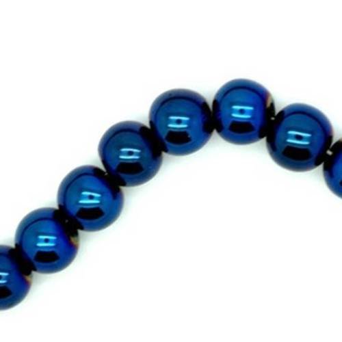  perle hématite bleu marine 8 mm x 15 
