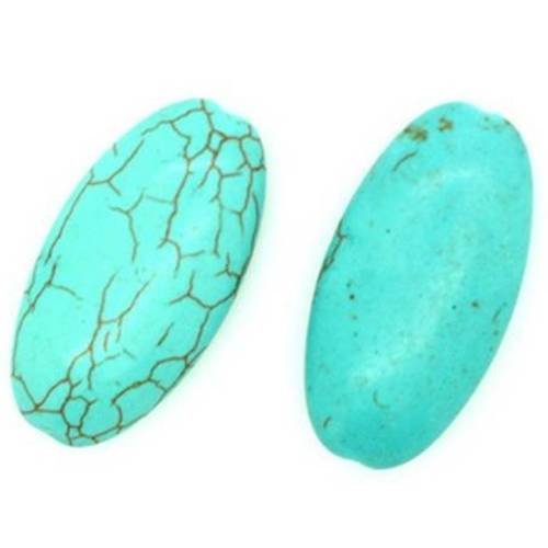  perle olive howlite turquoise 28x15 mm x 4 