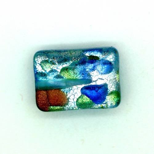 Perle rectangle 14x10 mm turquoise x 2 