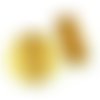  perle palet feuille d'argent jaune orangé 16x6 mm x 2 