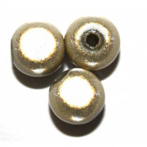  perles magiques ronde 8 mm beige x 10 