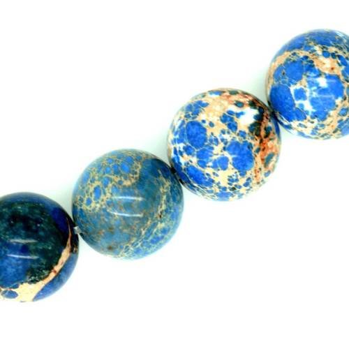 Perle jaspe impérial bleu outremer 12 mm x 1 