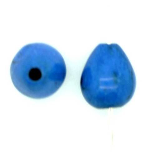  perle goutte  en howlite bleu 10x8 mm x 10 