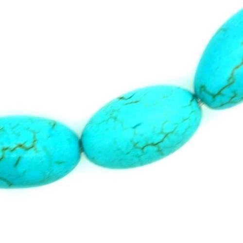  perle olive howlite turquoise 20x12 mm x 4 