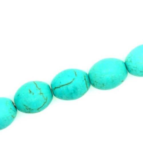  perle olive howlite turquoise 12x10 mm x 5 