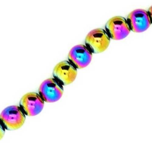  perle hématite multicolor 8 mm x 15 