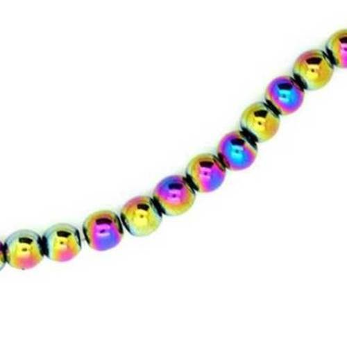 Perle hématite multicolor 6 mm x 20 