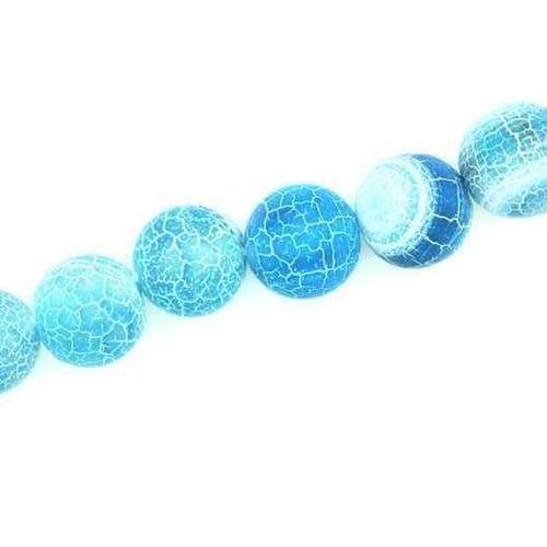  perle ronde agate givrée bleu 10 mm x 4 