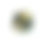  perle ronde verre sérigraphiée 13 mm noir x 1 