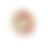 Perle ronde verre sérigraphiée 13 mm rouge x 1 