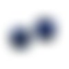 perle bombée oeil de chat 14 mm bleu nuit x 2 
